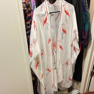 Flamingo Print Kimono Wrap